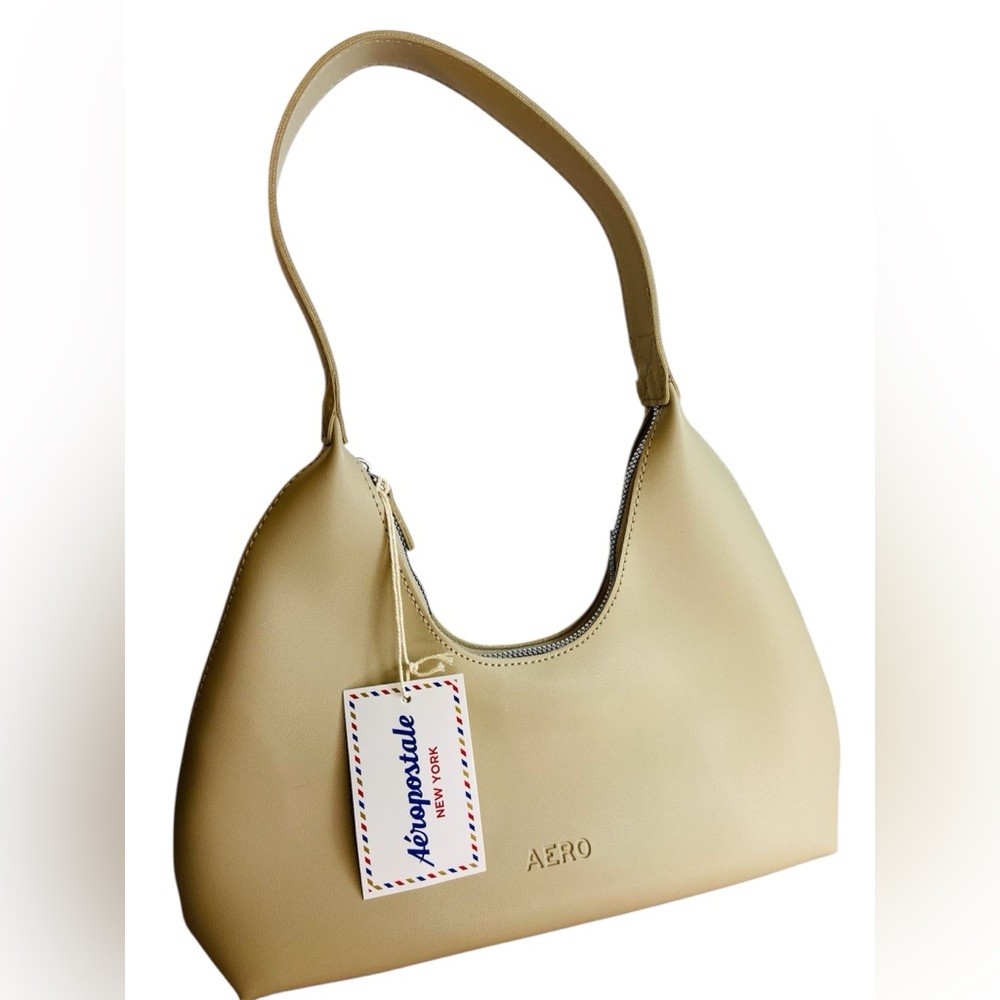 Aeropostale Cream Shoulder Bag with Sleek Hobo Design